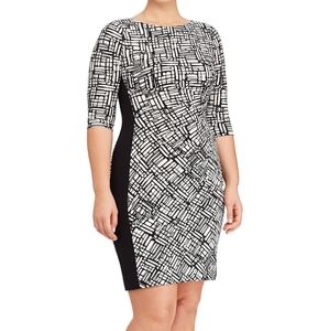 Lauren Ralph Lauren 3/4 Sleeve Ruched Dress
